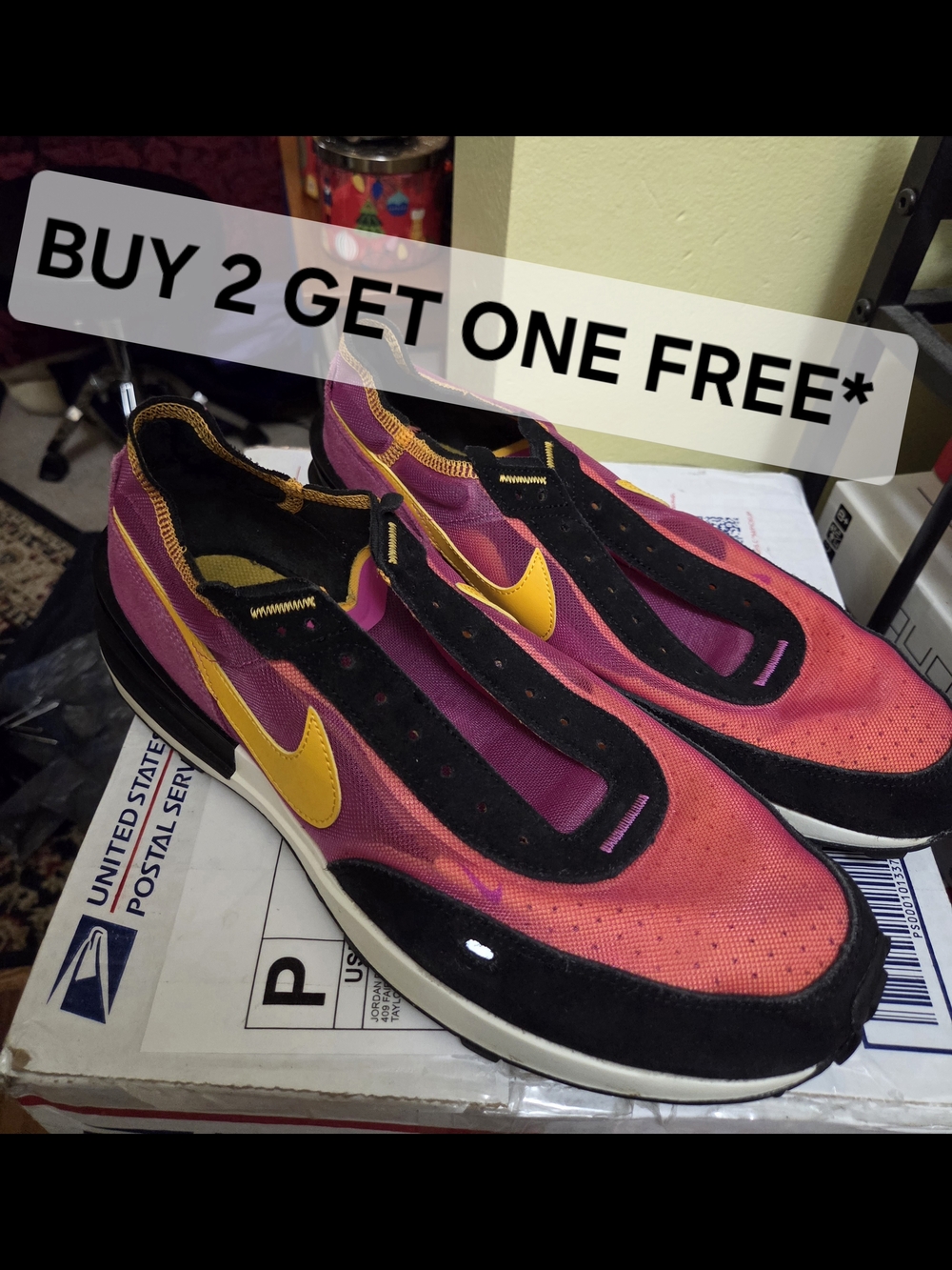 BUY 2 GET ONE FREE* Nike Waffle One Active Fuchsia Sneakers Size 11m/12.5w